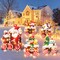 Christmas Train Decorations Yard Signs with LED Lights - Christmas Tree Santa Elf Snowman Train Set Lawn Signs with Stakes for Holiday Xmas Lawn Garden Yard Decorations Outdoor, 5 Pack